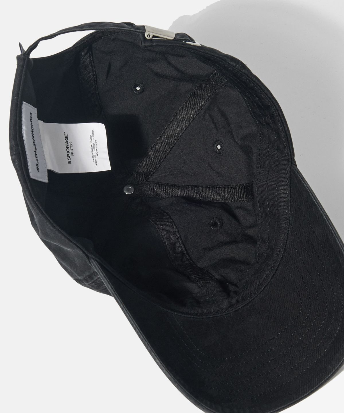 에스피오나지(ESPIONAGE) Cotton Vintage Cap Black