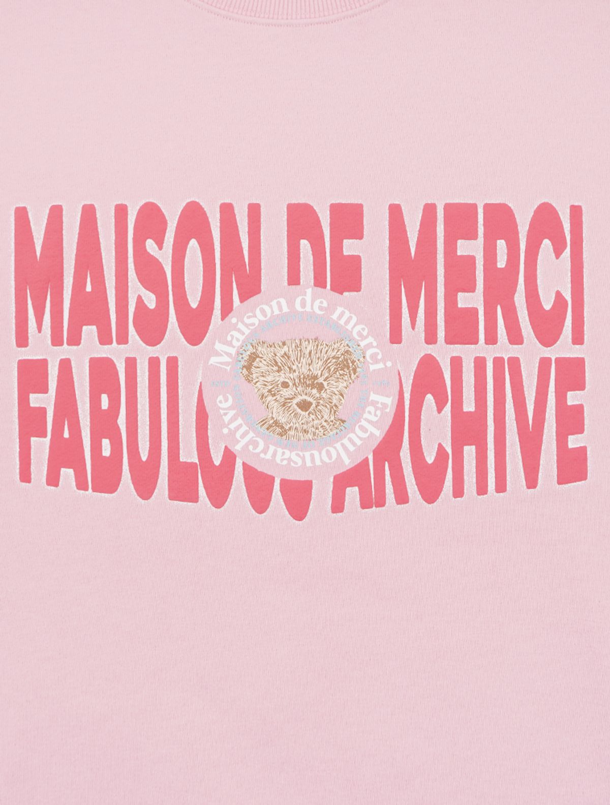 라 메종 스튜디오(LA MAISON STUDIO) UNISEX 베어프렌즈 빅로고 레귤러핏 맨투맨 핑크(FCF1TS325M)