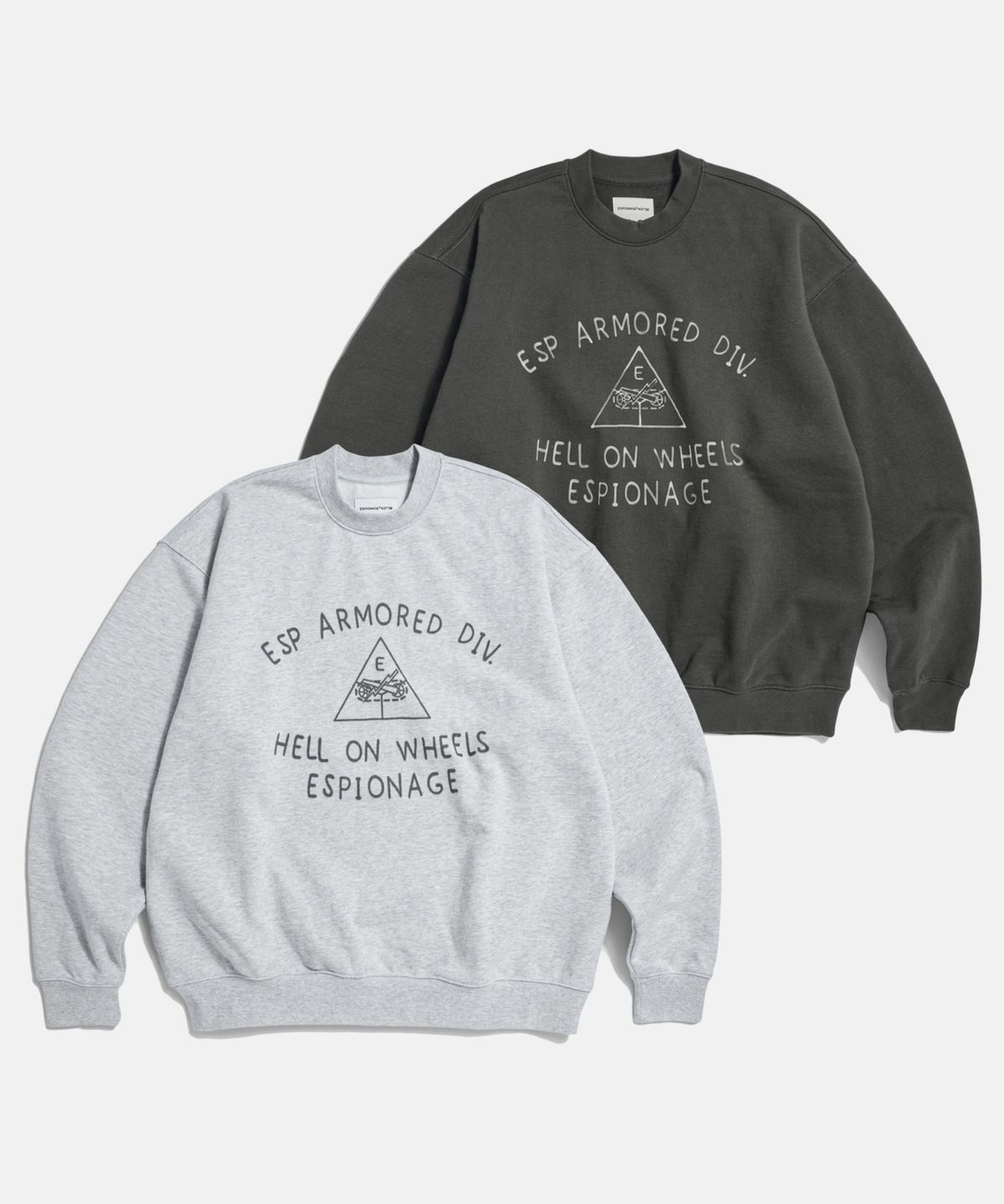 에스피오나지(ESPIONAGE) Doodle Armored Div Heavyweight Sweatshirt Vintage Black