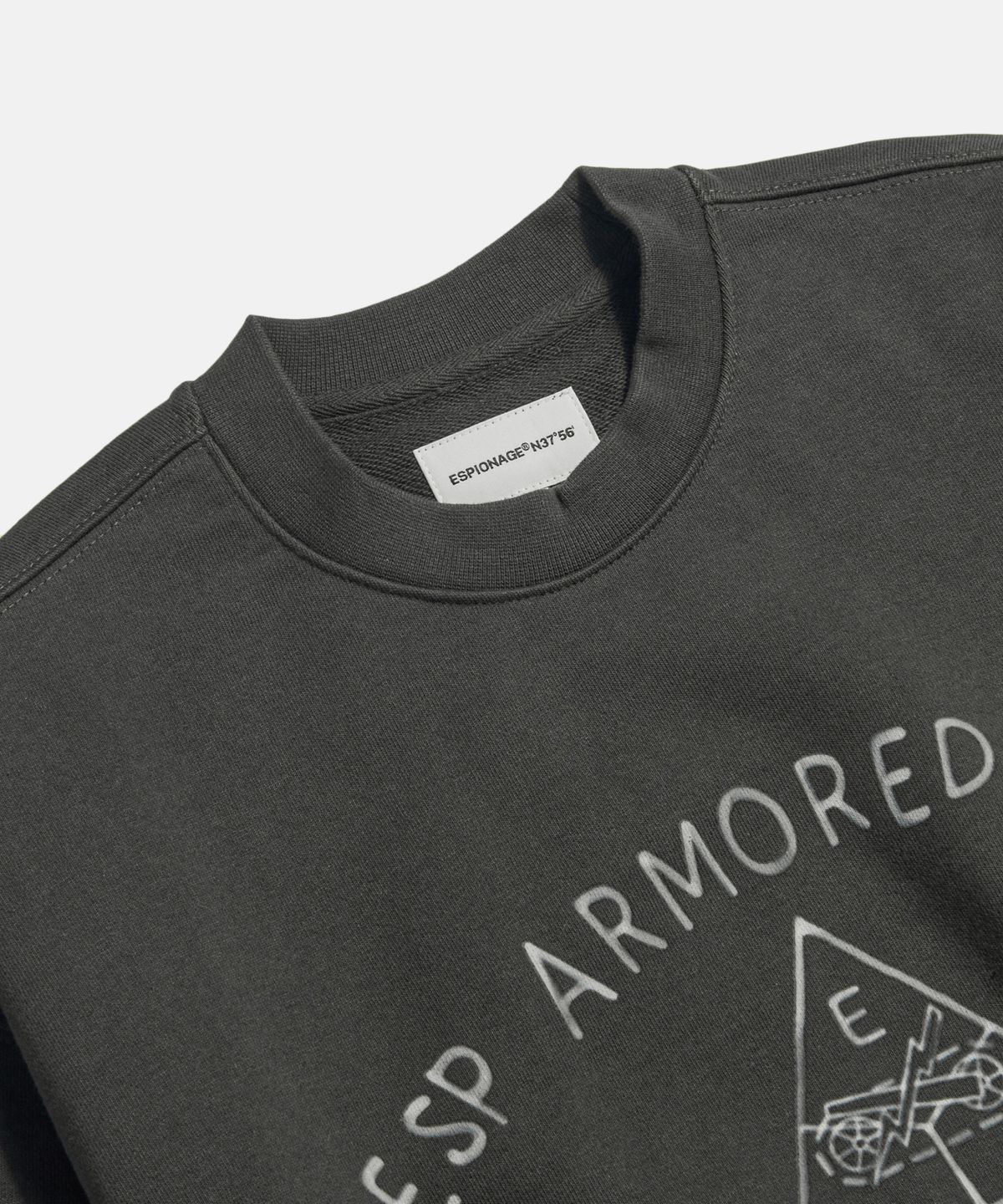 에스피오나지(ESPIONAGE) Doodle Armored Div Heavyweight Sweatshirt Vintage Black