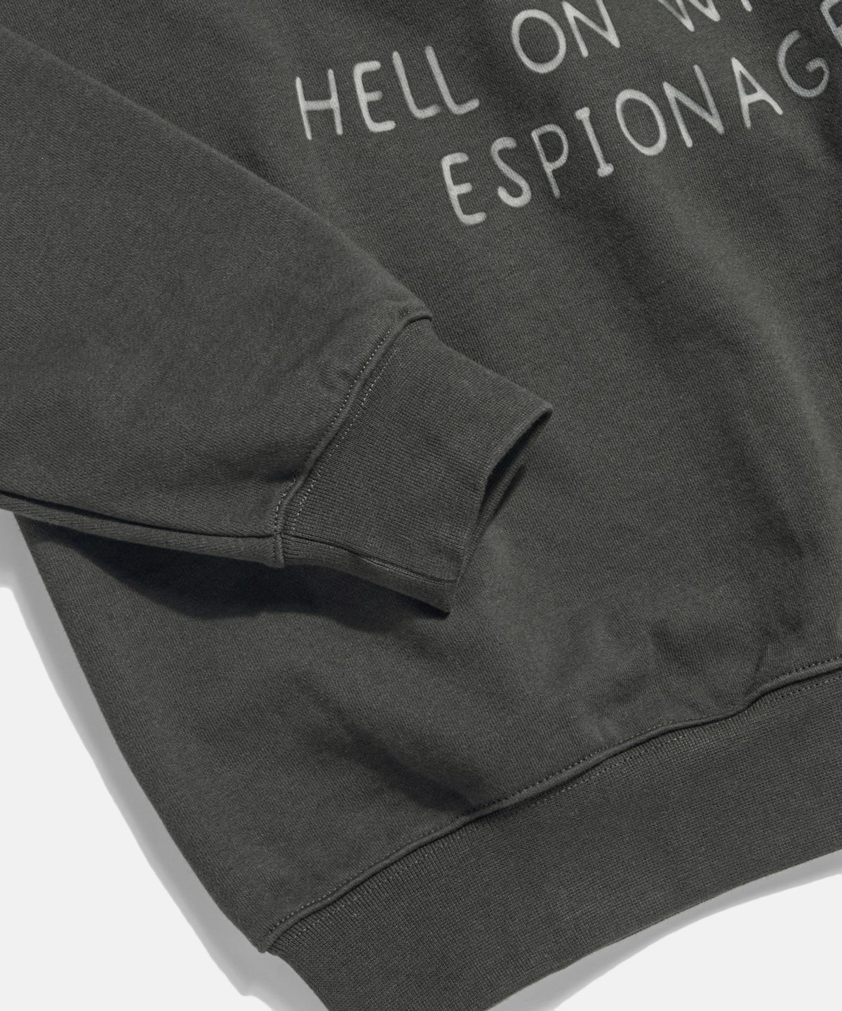 에스피오나지(ESPIONAGE) Doodle Armored Div Heavyweight Sweatshirt Vintage Black