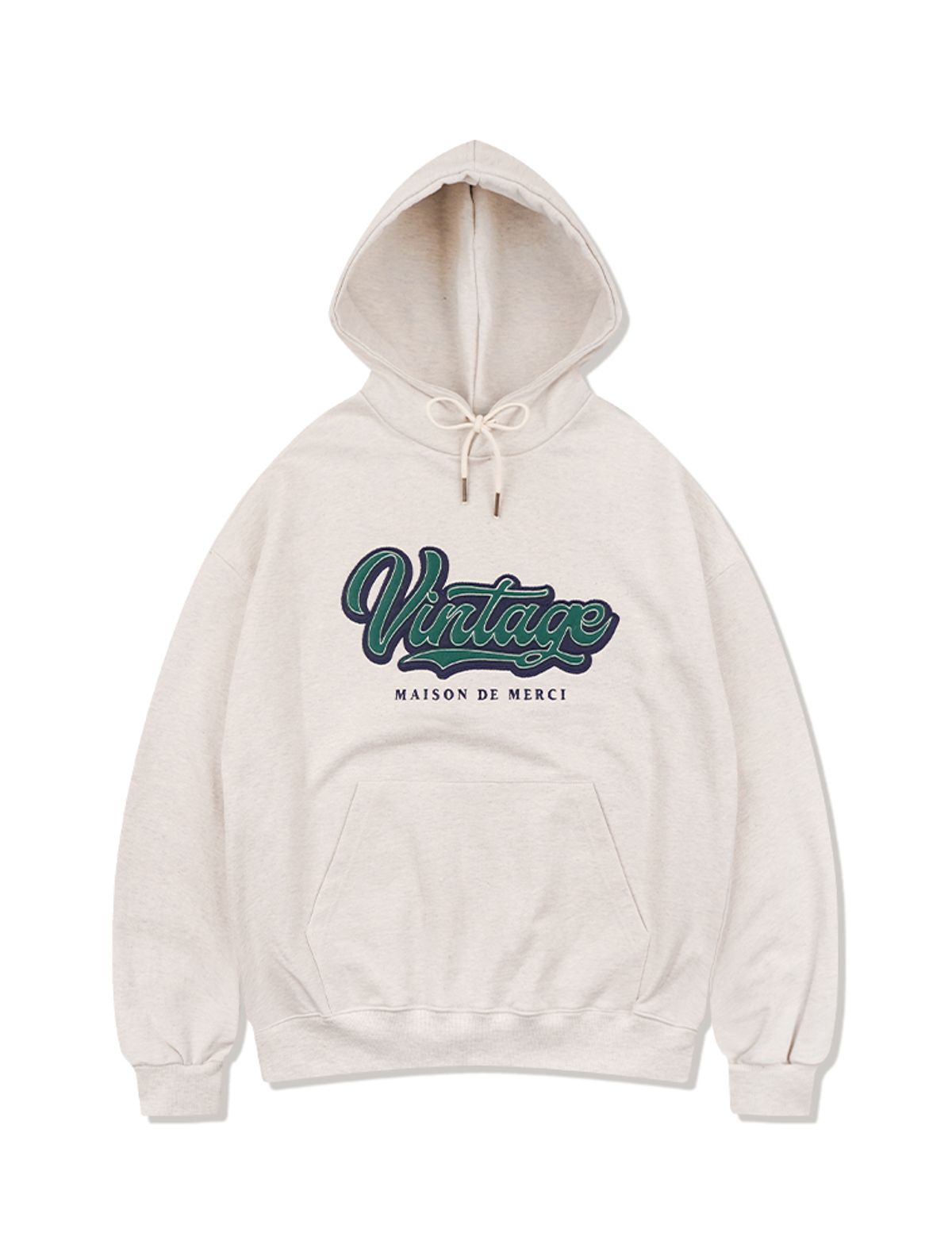 라 메종 스튜디오(LA MAISON STUDIO) UNISEX 빈티지 로고 자수 후디 오트밀(FCF1TS326M)