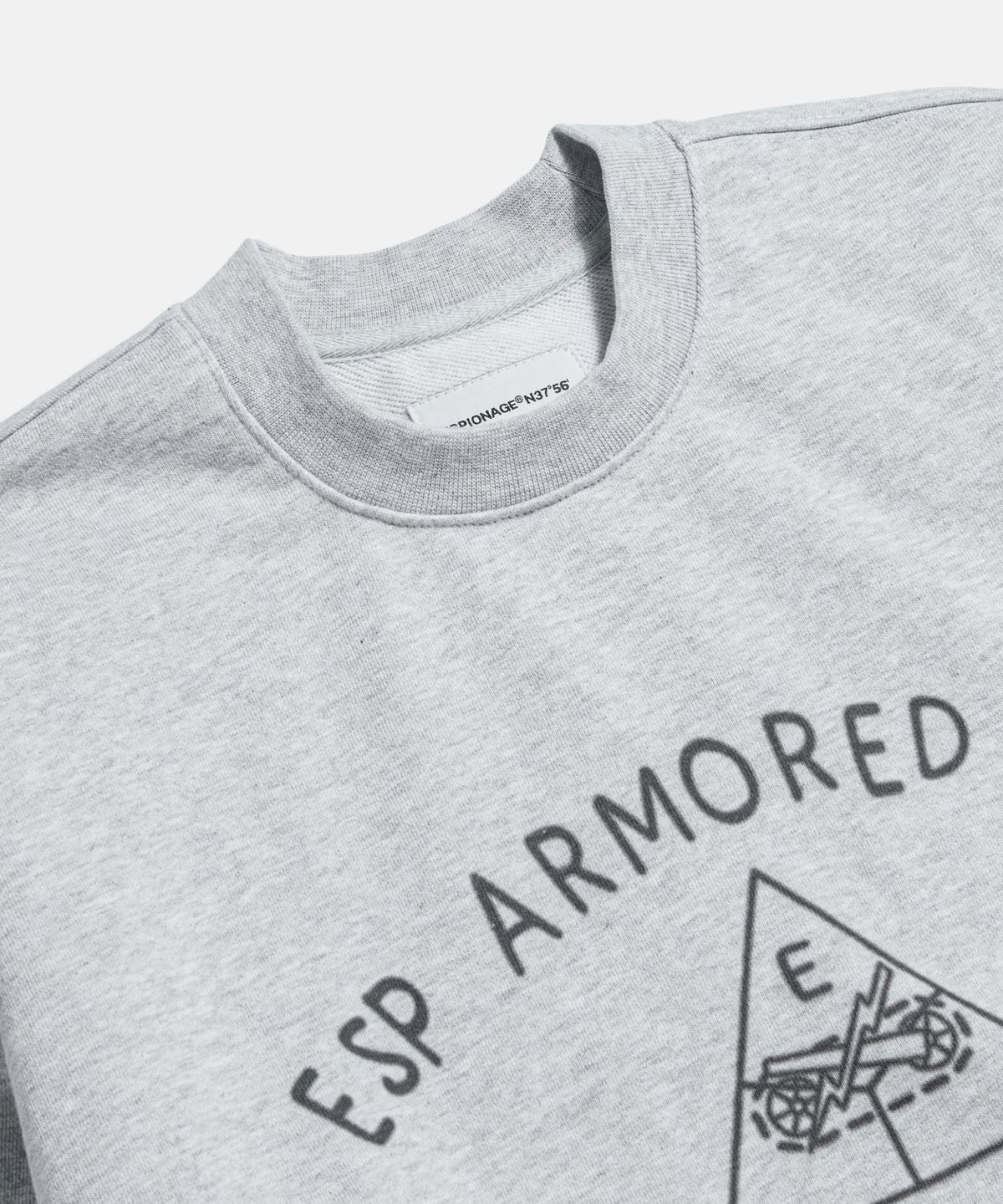 에스피오나지(ESPIONAGE) Doodle Armored Div Heavyweight Sweatshirt Grey
