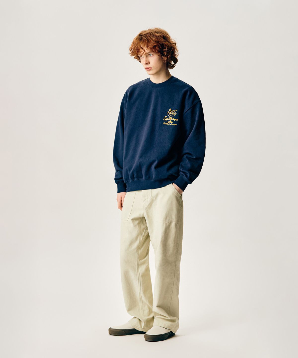 에스피오나지(ESPIONAGE) Cocktail Lounge Heavyweight Sweatshirt Navy