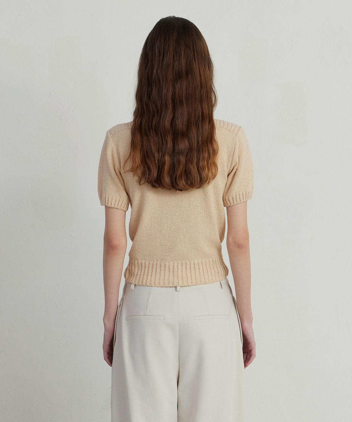 노티아(NOTIA) WIDE RIBBED KNIT - BEIGE