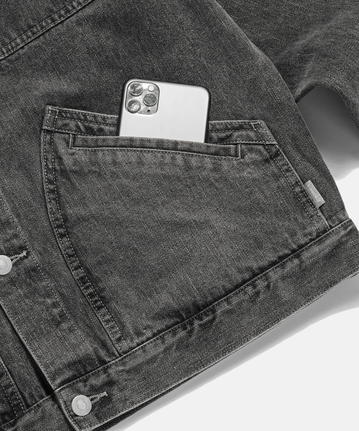 에스피오나지(ESPIONAGE) 91 Denim Trucker Jacket Light Black