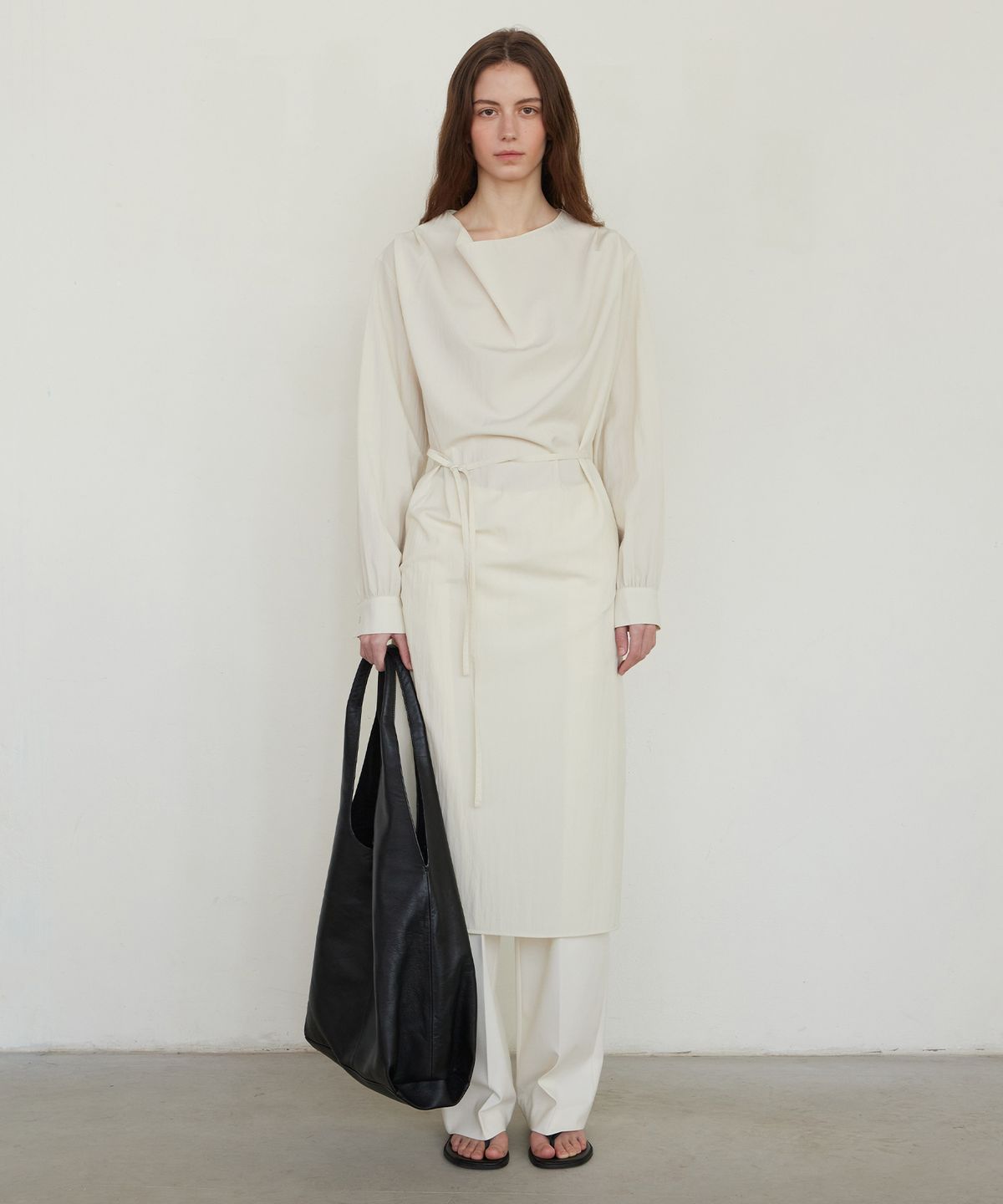 노티아(NOTIA) DRAPE STRAP LONG ONE-PIECE - LIGHT BEIGE
