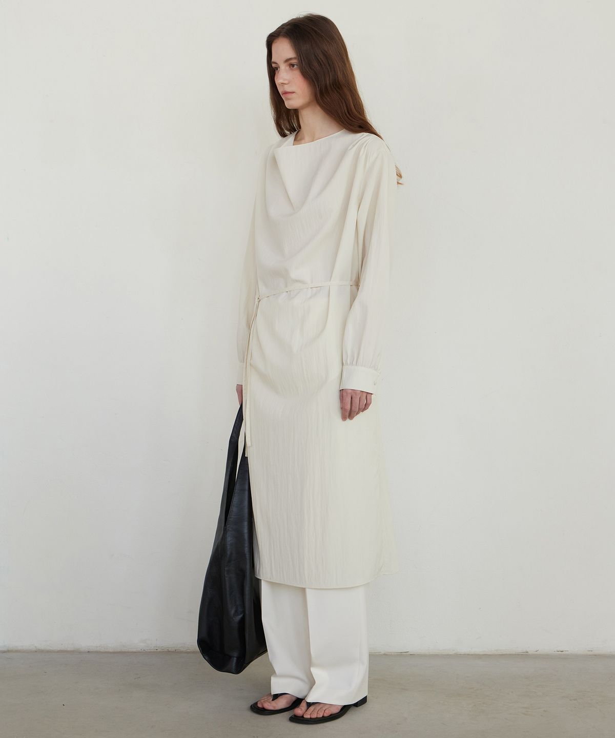 노티아(NOTIA) DRAPE STRAP LONG ONE-PIECE - LIGHT BEIGE
