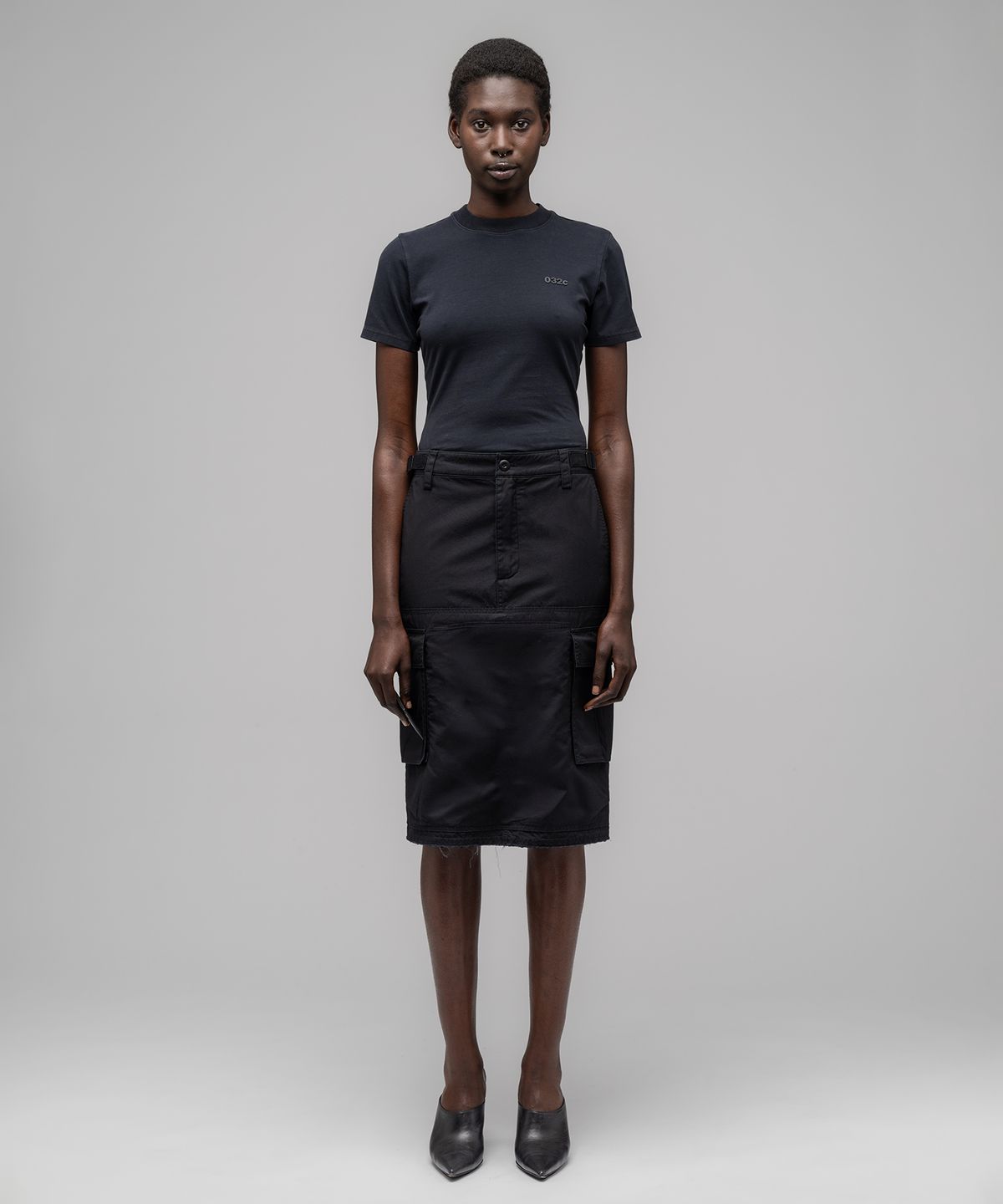 032씨(032C) (W) 리얼리스트 카고 스커트 블랙 REALIST CARGO SKIRT BLACK