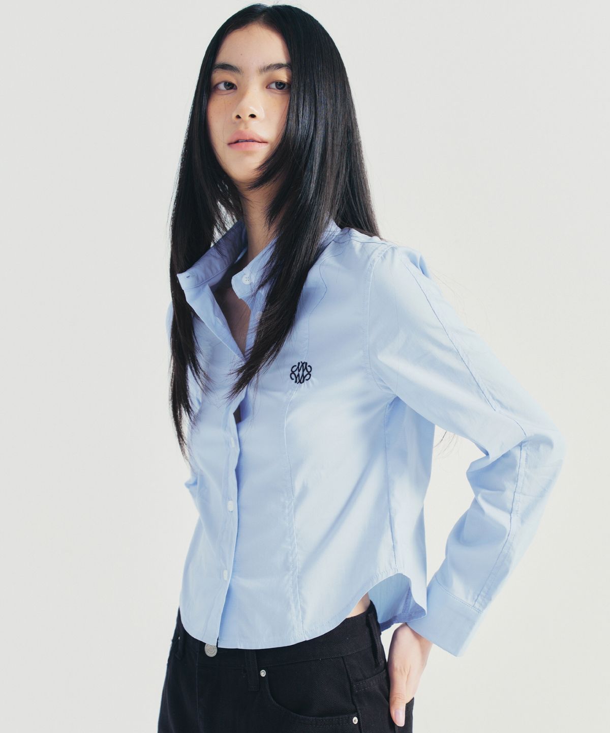 닉앤니콜(NICK&NICOLE) MINIMAL PINTUCK WRINKLE FREE SHIRT_SKY BLUE