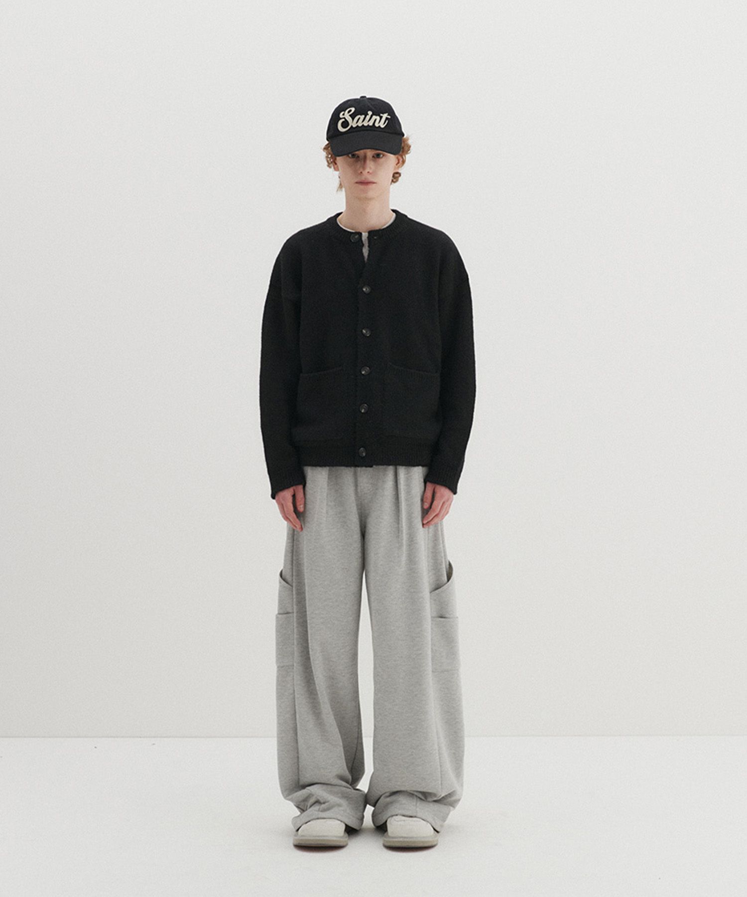 パンツ Kashiko 25ss Scarf Sweat Pants MUSINSA公式 | DNSR Side pin tuck cargo sweatpants grey