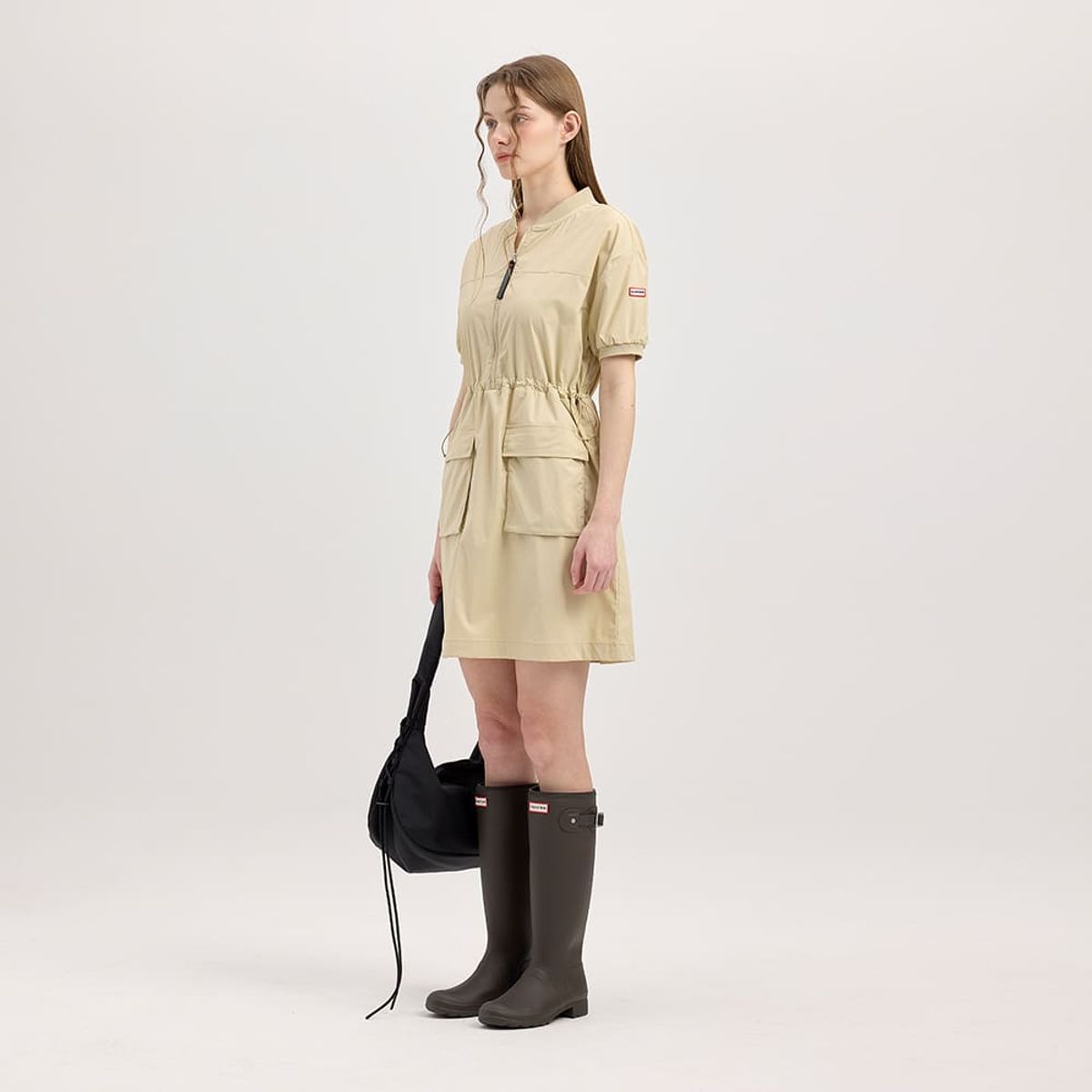 헌터(HUNTER) [WOMEN] 라이트웨이트 우븐 원피스 - 스무스페블 HCW0001AEZSMP
