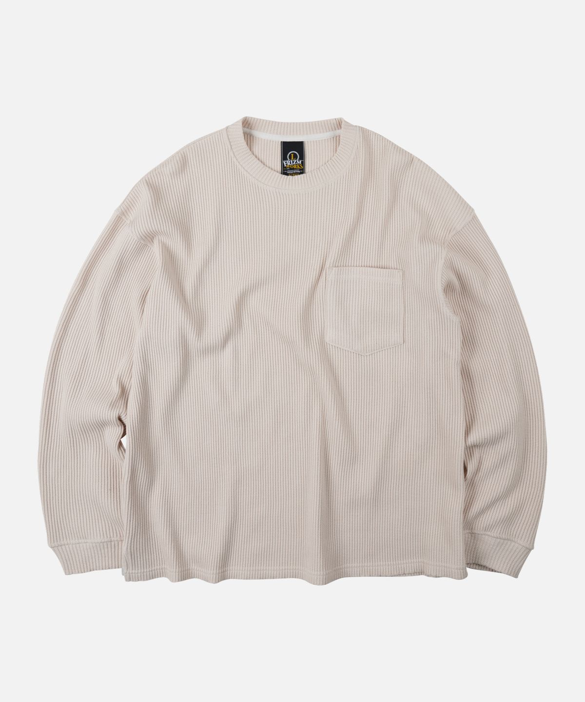 프리즘웍스(FRIZMWORKS) OVERSIZED WAFFLE POCKET TEE 002 _ CREAM