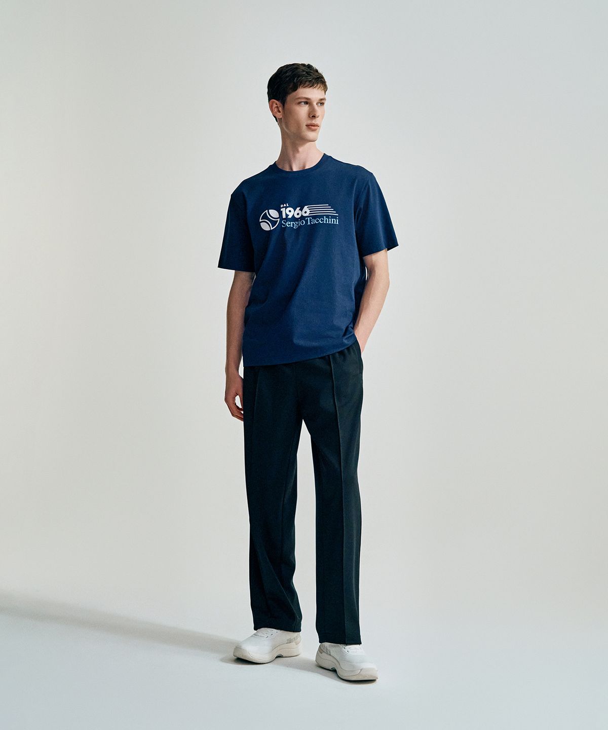세르지오 타키니(SERGIO TACCHINI) U 쿨매치 아트웍 반팔 티셔츠 (Navy)