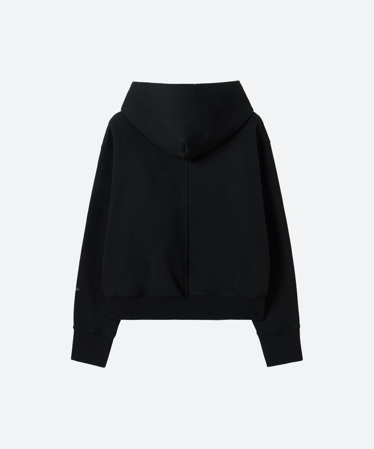 문선(MOONSUN) UNISEX, Crop Hood Zip-up / Black