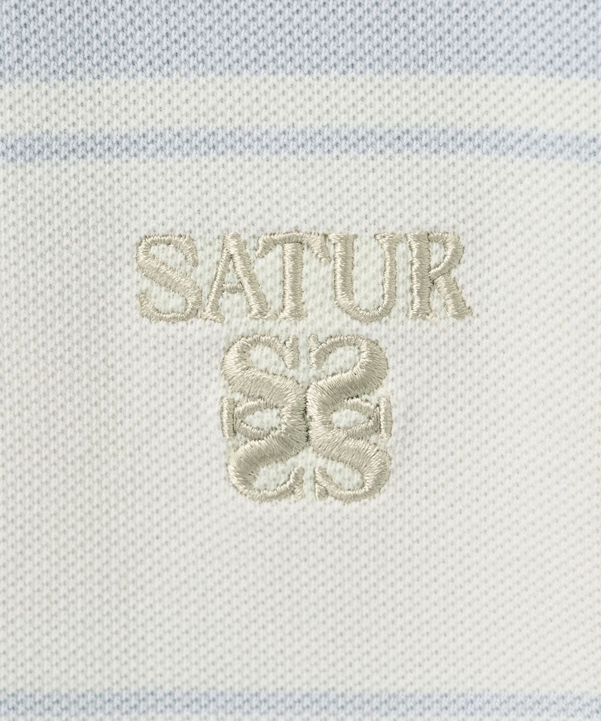 세터(SATUR) 럭비 스트라이프 피케 롱 슬리브 스카이 블루