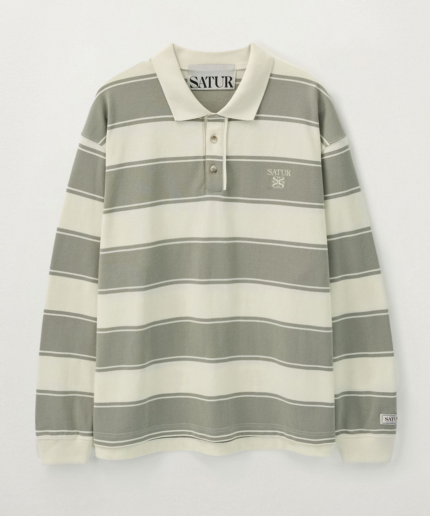 [25SS/男女] SATUR★Rugby Stripe Pique Long Sleeve ピケシャツ MUSINSA | SATUR Rugby Stripe Pique Long Sleeve Khaki