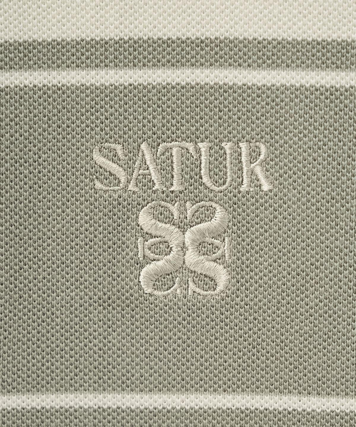 세터(SATUR) 럭비 스트라이프 피케 롱 슬리브 카키