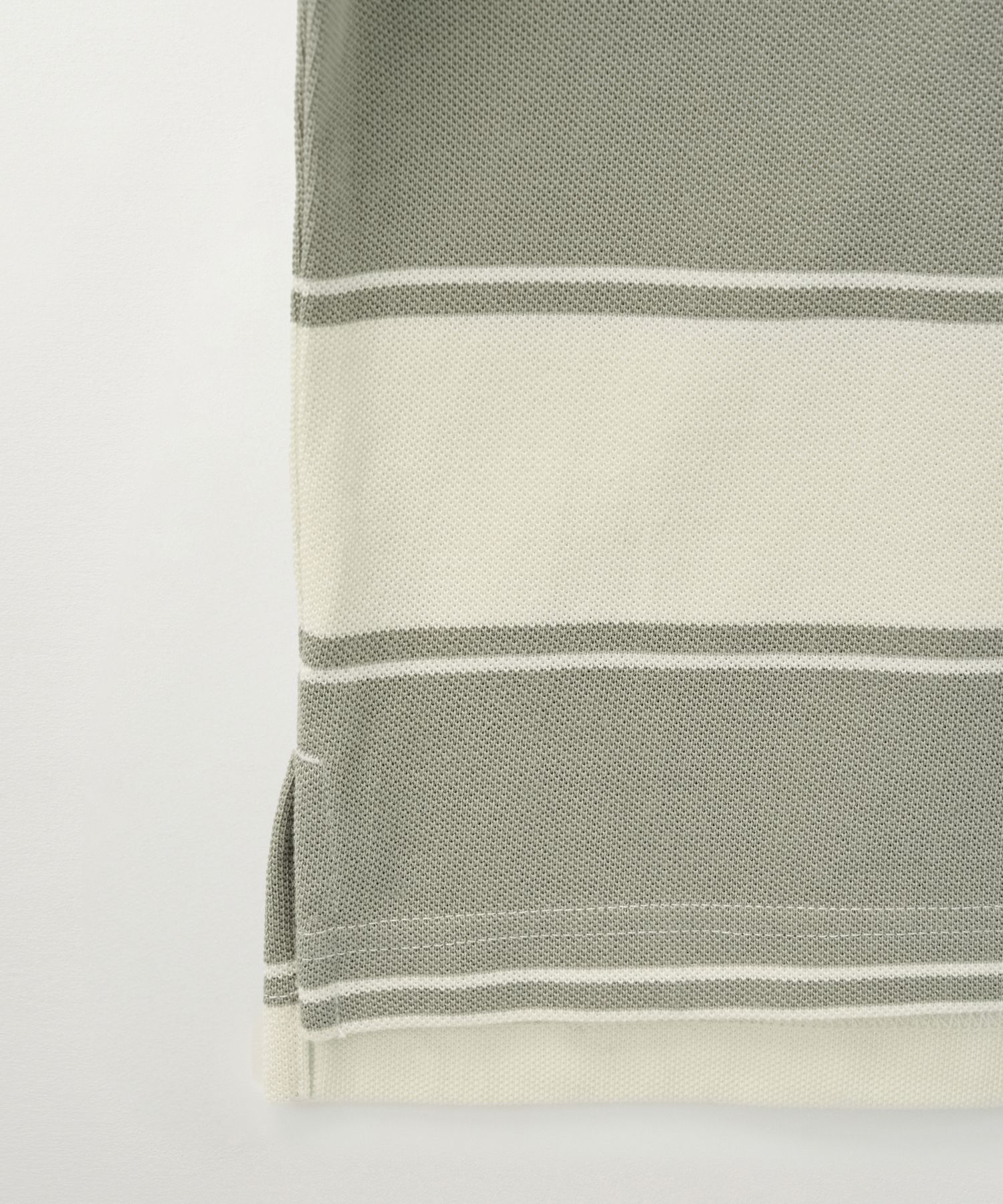 MUSINSA | SATUR Rugby Stripe Pique Long Sleeve Khaki