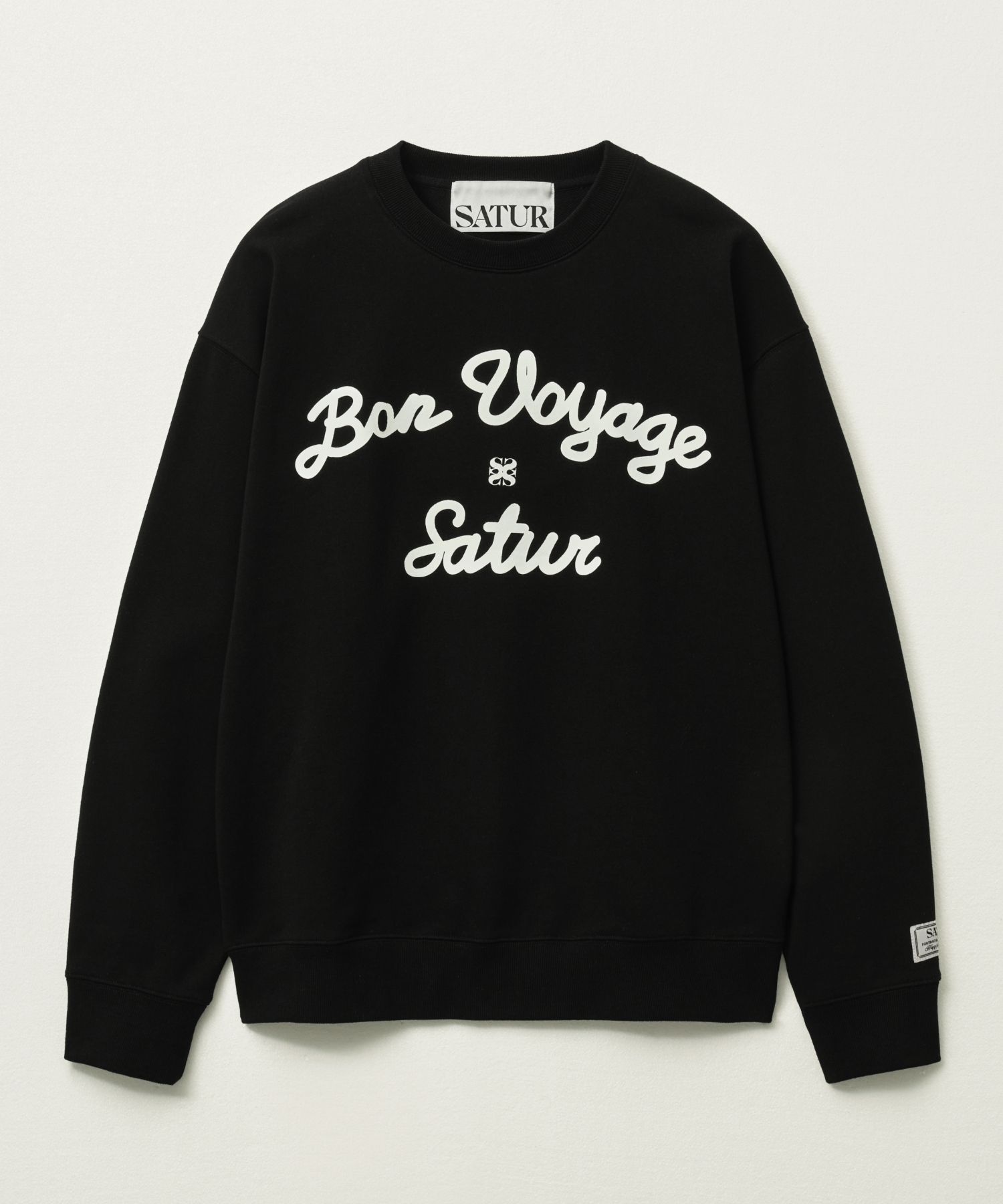 [SATUR] Bon Voyage Artwork Logo CrewNeck ハーフニット 送料込 SATUR] Bon Voyage Artwork Logo CrewNeck ハーフニット 送料込