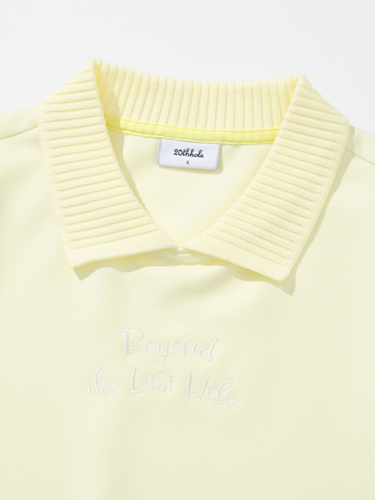 투에니스홀(20TH HOLE) 여성 자수 포인트 반팔 카라넥 티셔츠 [YELLOW]