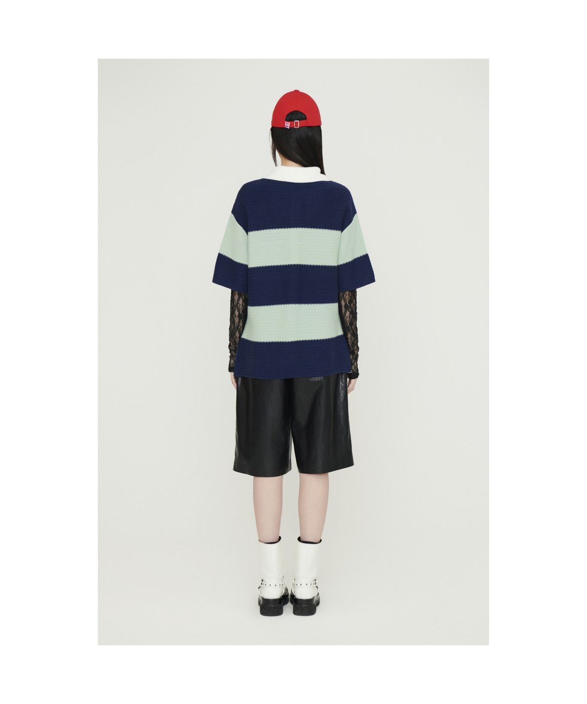 럭키슈에뜨(LUCKY CHOUETTE) Stripe Terry Knit Pullover (navy)_LFWAM25230NYX