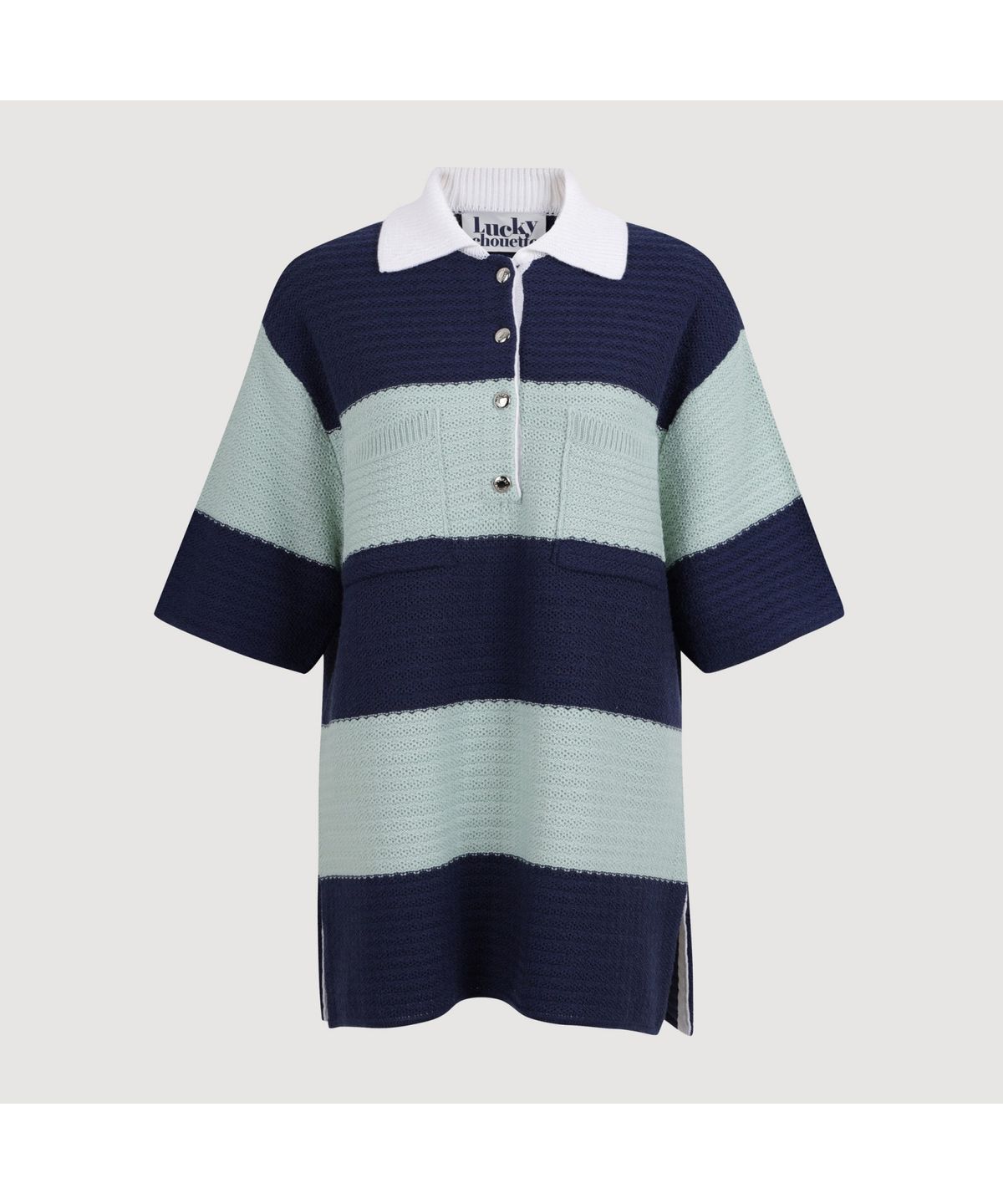 럭키슈에뜨(LUCKY CHOUETTE) Stripe Terry Knit Pullover (navy)_LFWAM25230NYX