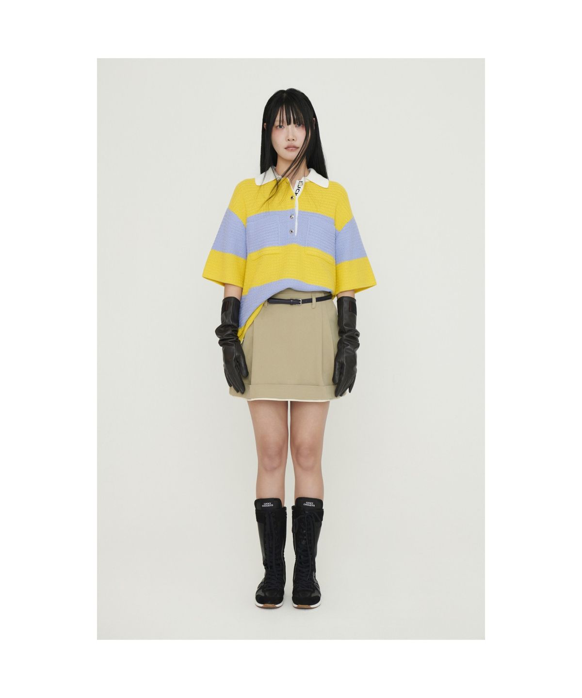 럭키슈에뜨(LUCKY CHOUETTE) Stripe Terry Knit Pullover (yellow)_LFWAM25230YEX