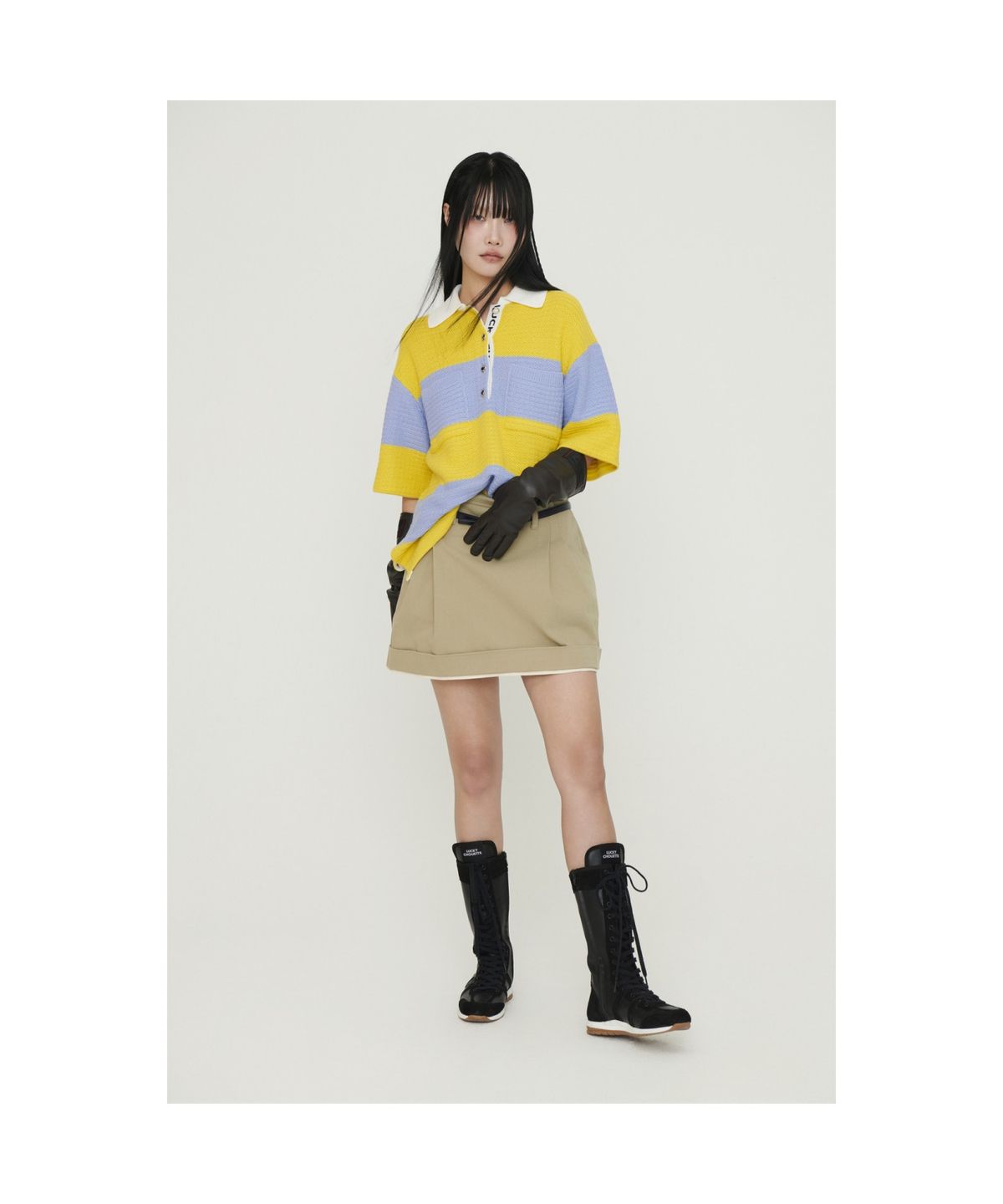 럭키슈에뜨(LUCKY CHOUETTE) Stripe Terry Knit Pullover (yellow)_LFWAM25230YEX