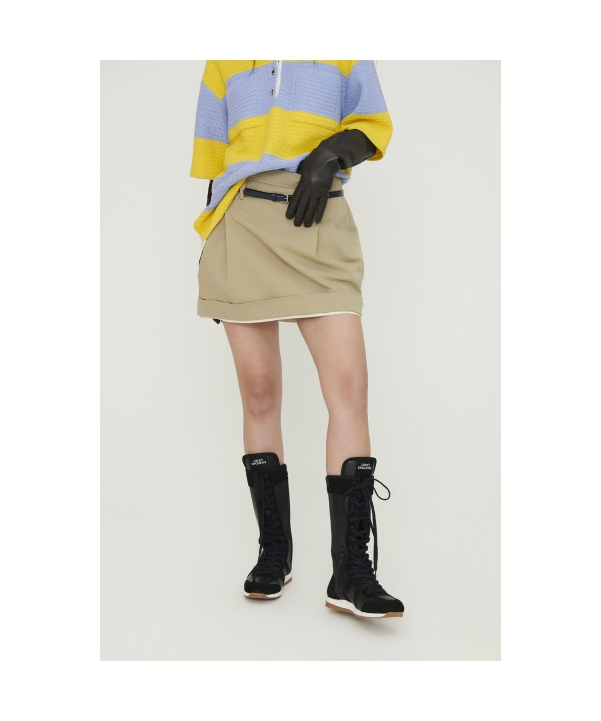 럭키슈에뜨(LUCKY CHOUETTE) Stripe Terry Knit Pullover (yellow)_LFWAM25230YEX