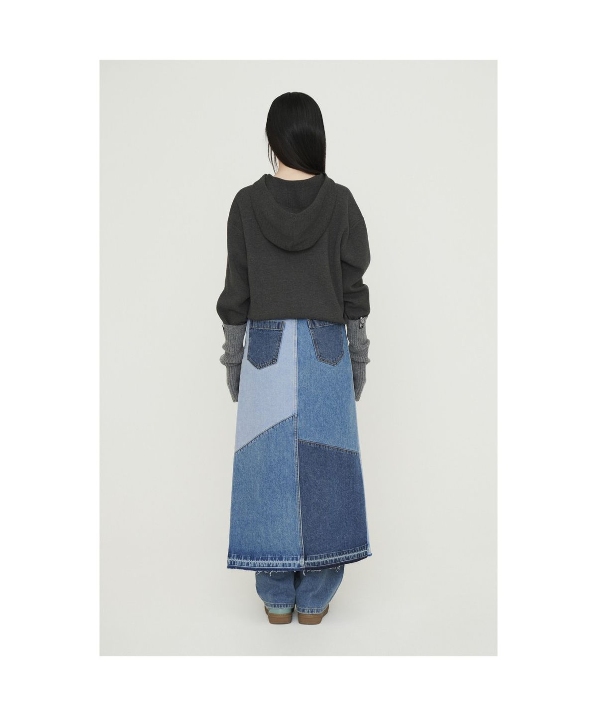 럭키슈에뜨(LUCKY CHOUETTE) Detachable Hooded Round Neck Knit Cardigan (dark grey)_LFWCS25220GYD