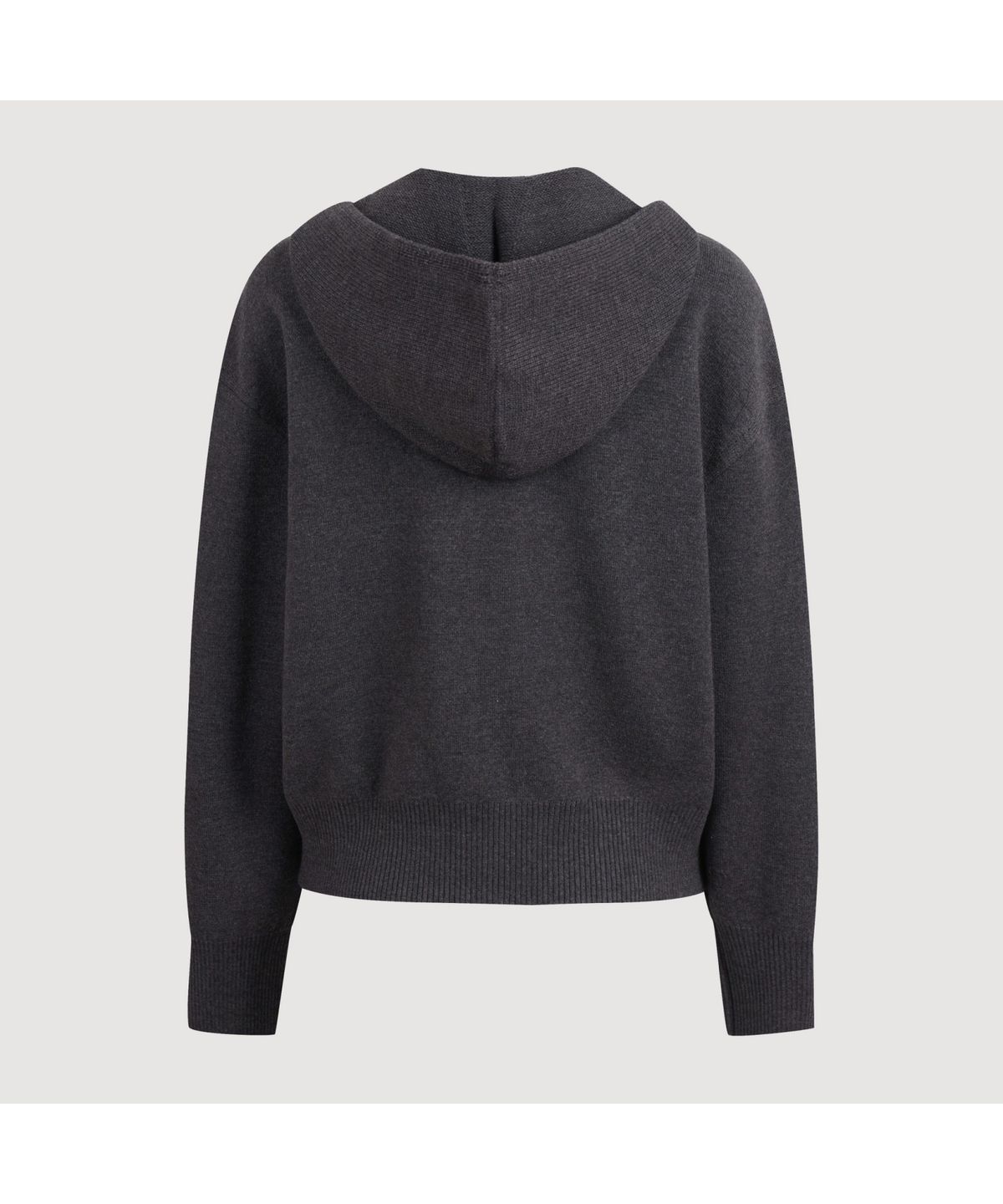 럭키슈에뜨(LUCKY CHOUETTE) Detachable Hooded Round Neck Knit Cardigan (dark grey)_LFWCS25220GYD