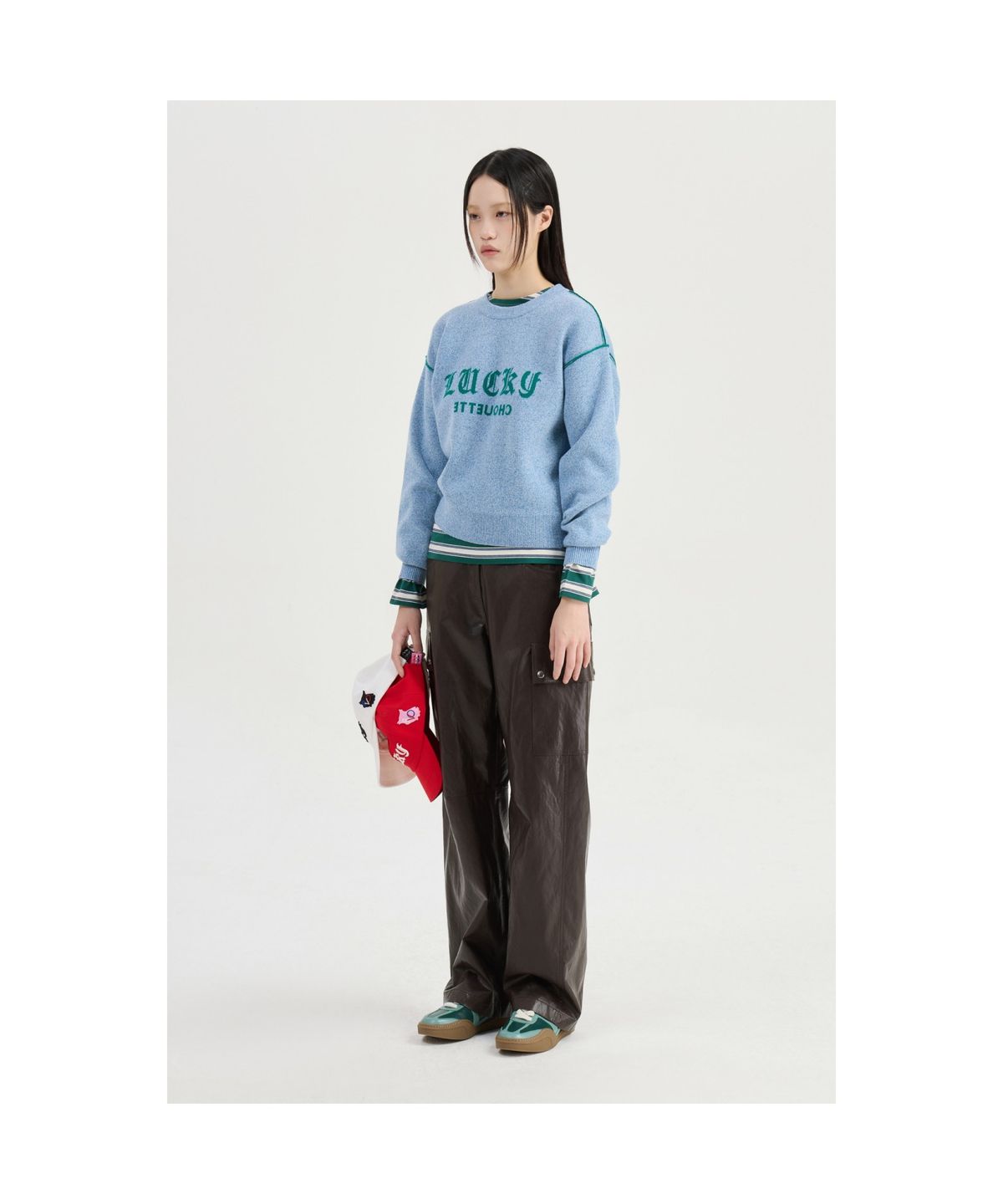 럭키슈에뜨(LUCKY CHOUETTE) Pocket Point Fake Leather Pants (brown)_LFPNS25240BRX