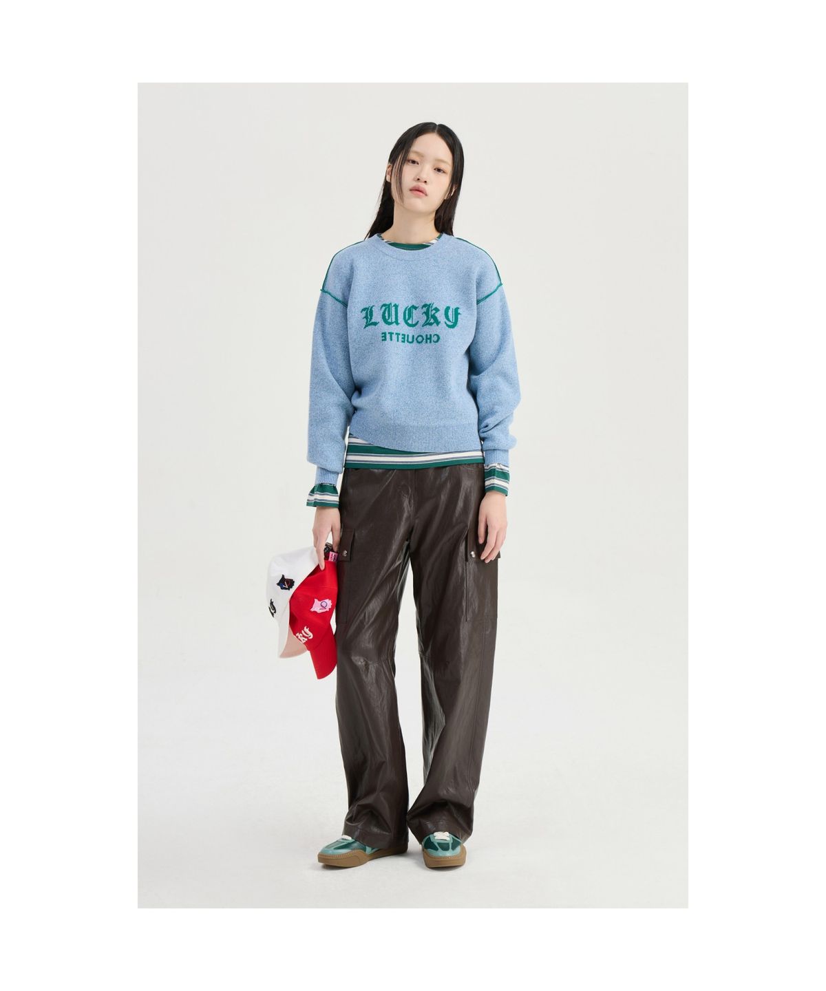 럭키슈에뜨(LUCKY CHOUETTE) Pocket Point Fake Leather Pants (brown)_LFPNS25240BRX