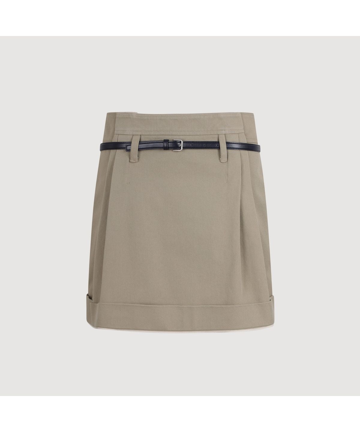 럭키슈에뜨(LUCKY CHOUETTE) Coloring Point Mini Skirt (optional belt) (beige)_LFKAS25220BEX