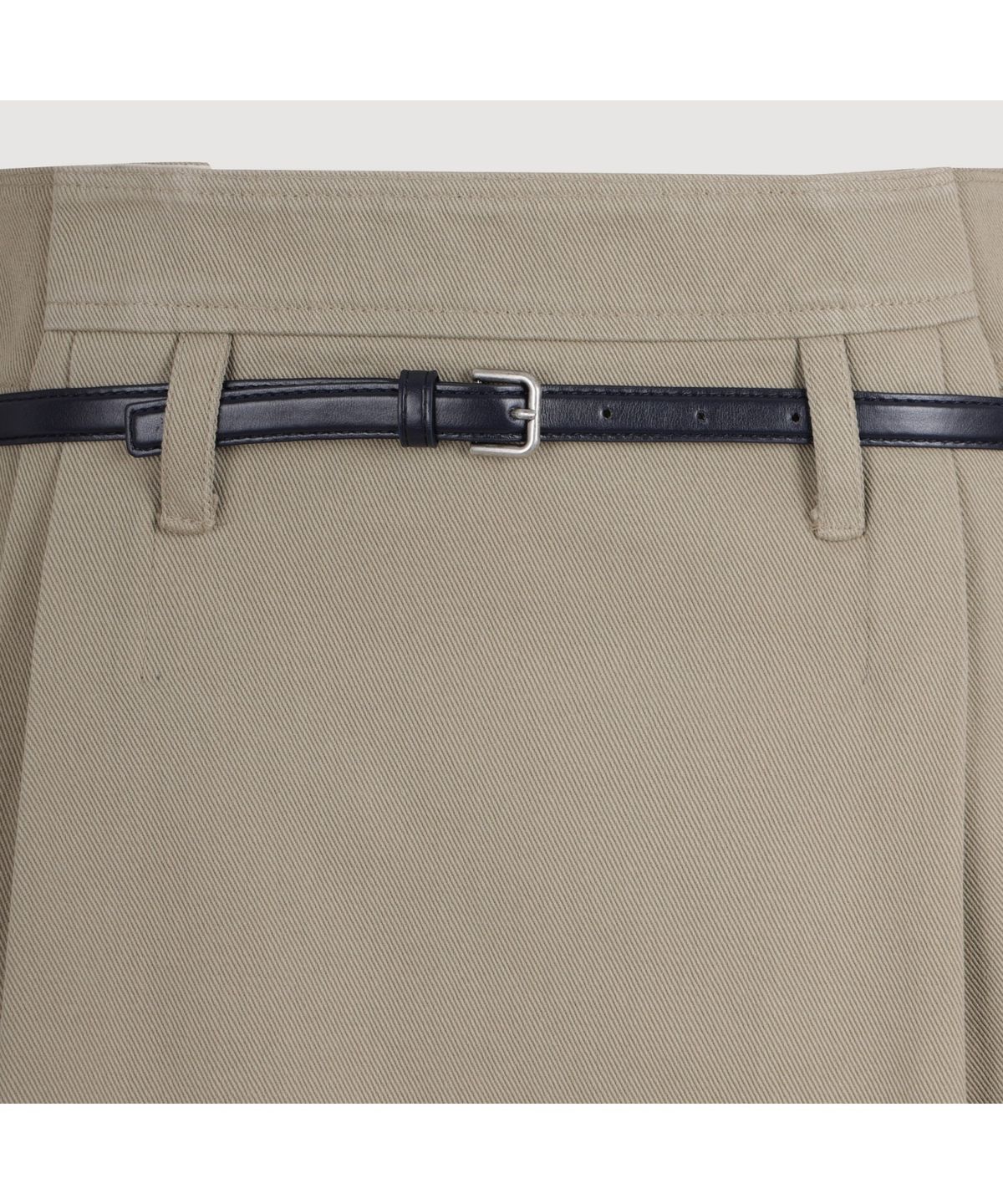 럭키슈에뜨(LUCKY CHOUETTE) Coloring Point Mini Skirt (optional belt) (beige)_LFKAS25220BEX