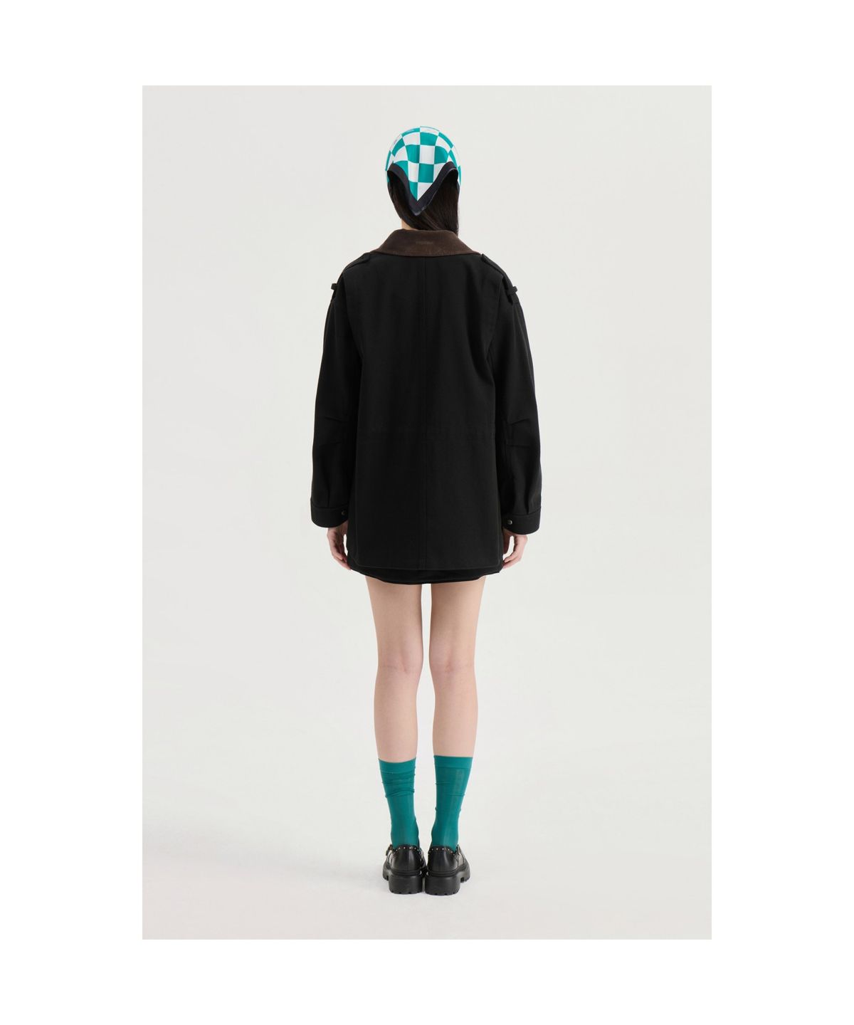 럭키슈에뜨(LUCKY CHOUETTE) Coloring Point Mini Skirt (optional belt) (dark black)_LFKAS25220BKD