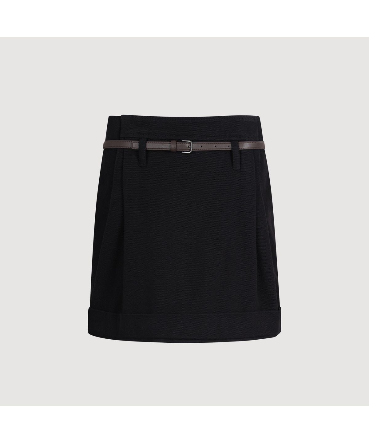럭키슈에뜨(LUCKY CHOUETTE) Coloring Point Mini Skirt (optional belt) (dark black)_LFKAS25220BKD