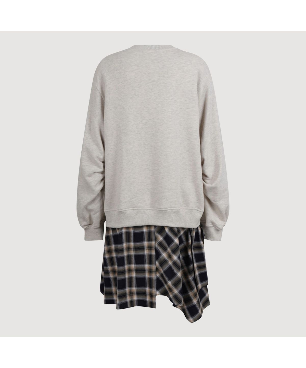 럭키슈에뜨(LUCKY CHOUETTE) Checkered Woven Mix Jersey Dress (oatmeal)_LFDAS25220OTM