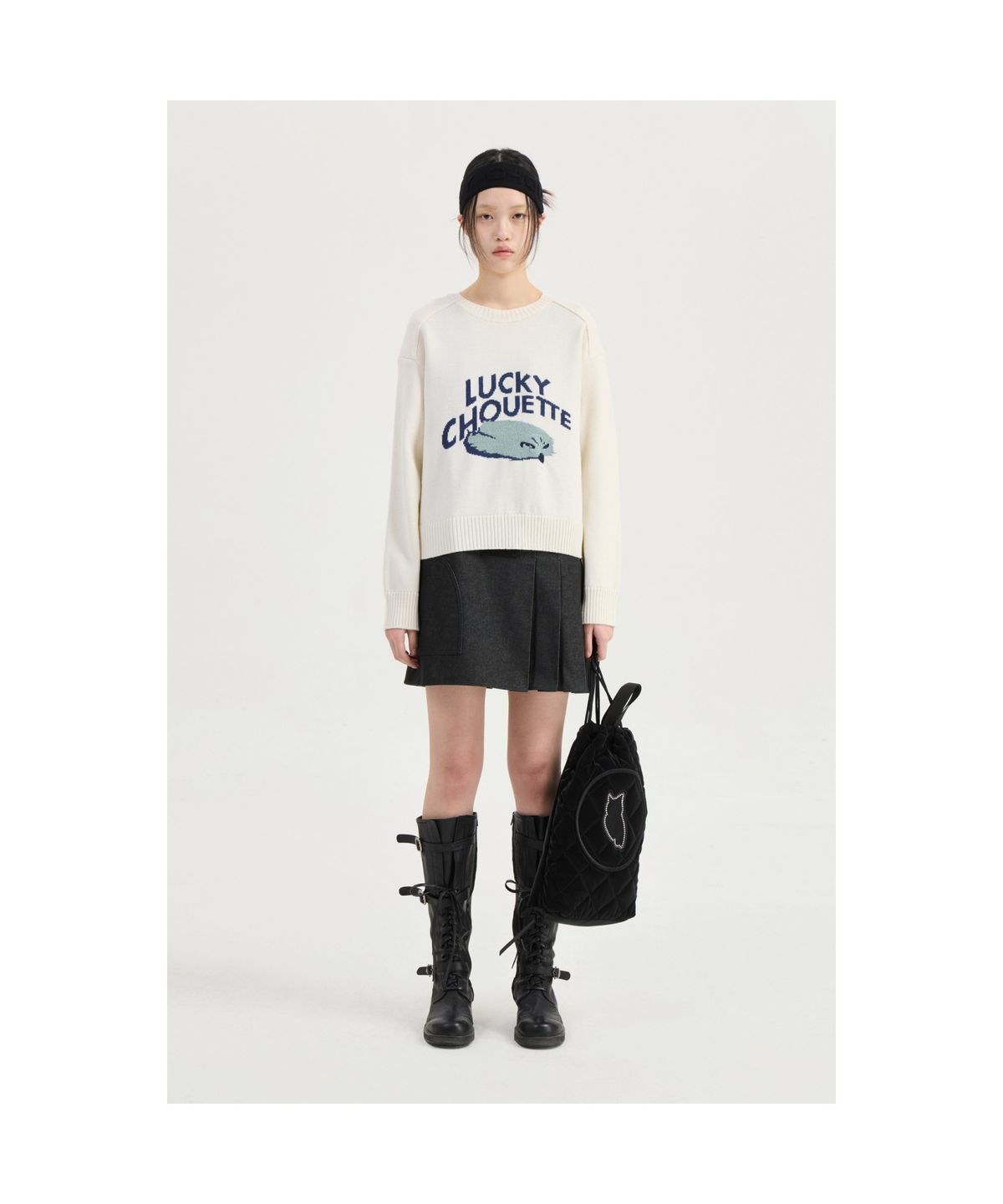 럭키슈에뜨(LUCKY CHOUETTE) U-neck Sleeveless Mini Dress (black)_LFDAS25240BKX