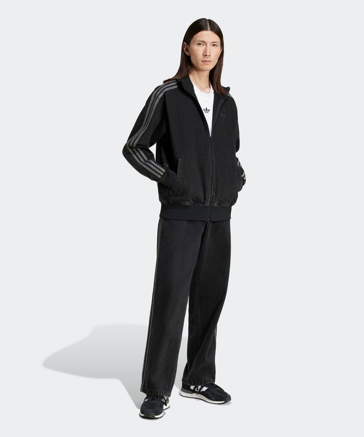아디다스(ADIDAS) 데님 파이어버드 트랙탑 - 블랙 / JC6717