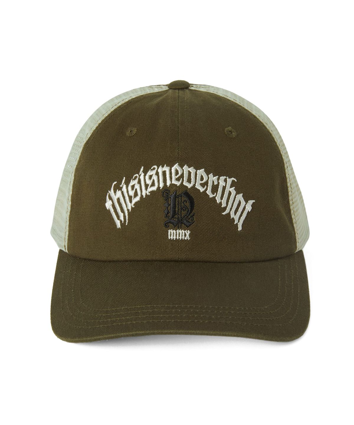 디스이즈네버댓(THISISNEVERTHAT) Mesh Panel Fortuna N-Logo Cap Khaki