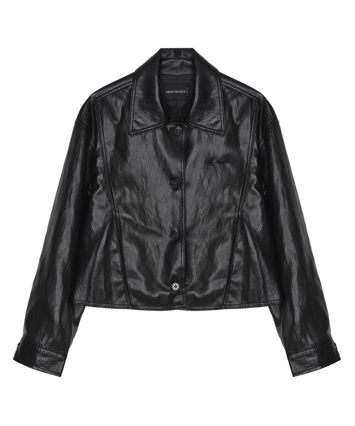 닉앤니콜(NICK&NICOLE) CUTING LINE LEATHER JACKET_BLACK