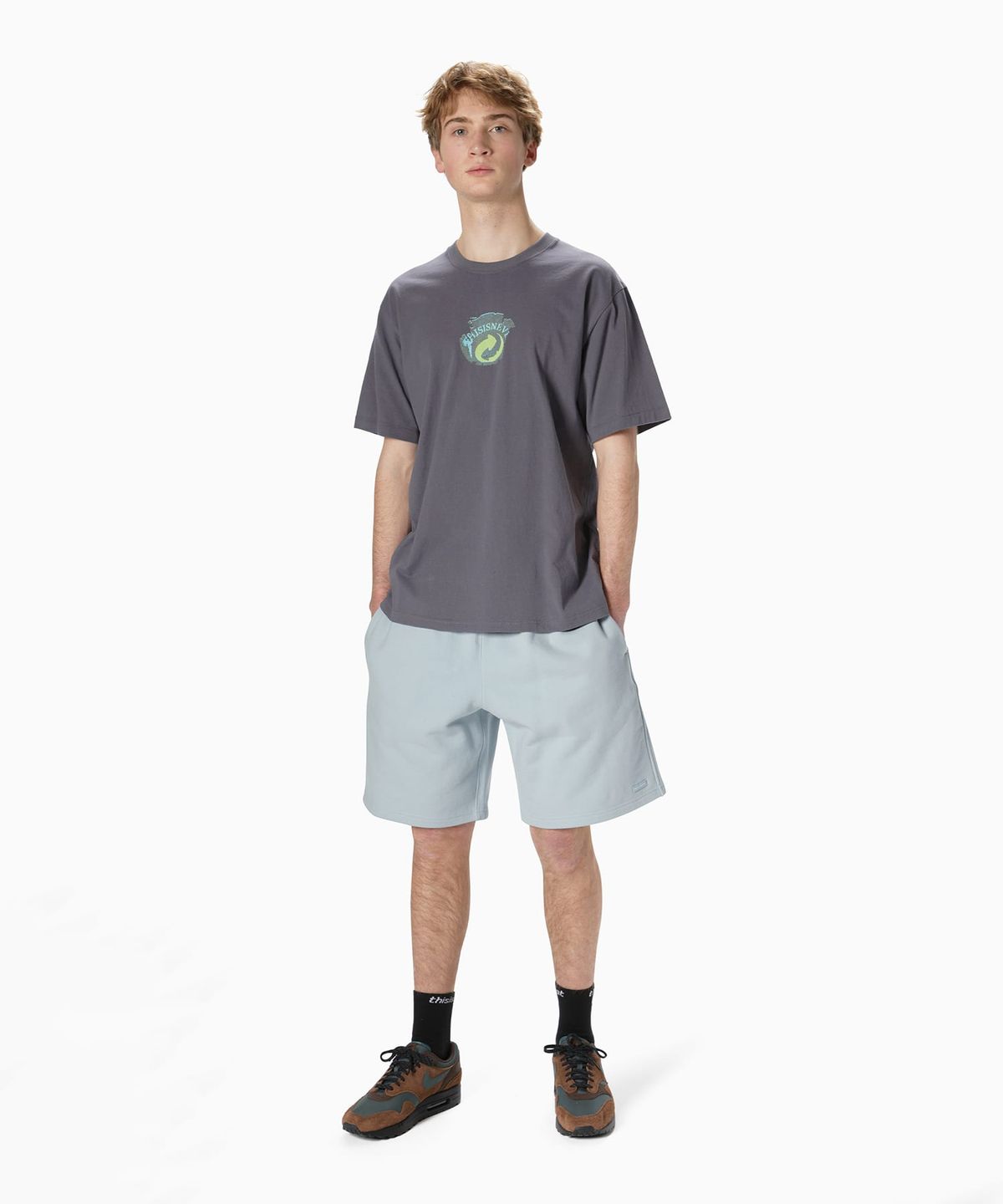 디스이즈네버댓(THISISNEVERTHAT) T.N.T. Classic HDP Sweatshort Light Aqua
