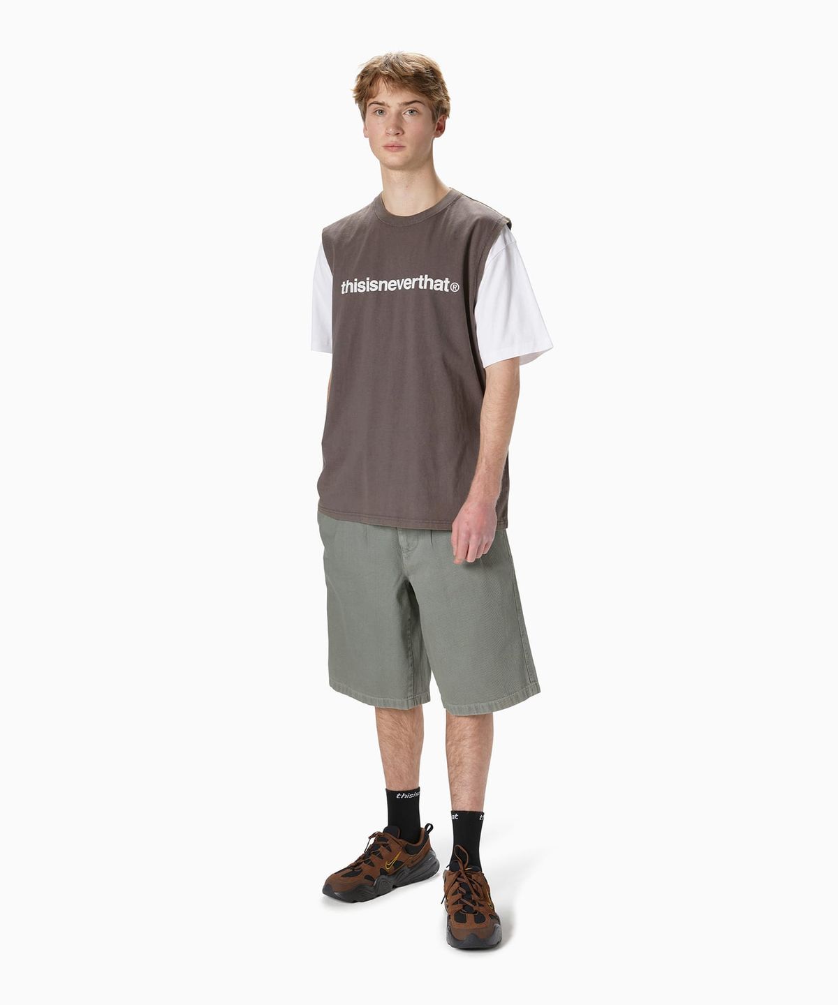 디스이즈네버댓(THISISNEVERTHAT) Overdyed Half Short Grey
