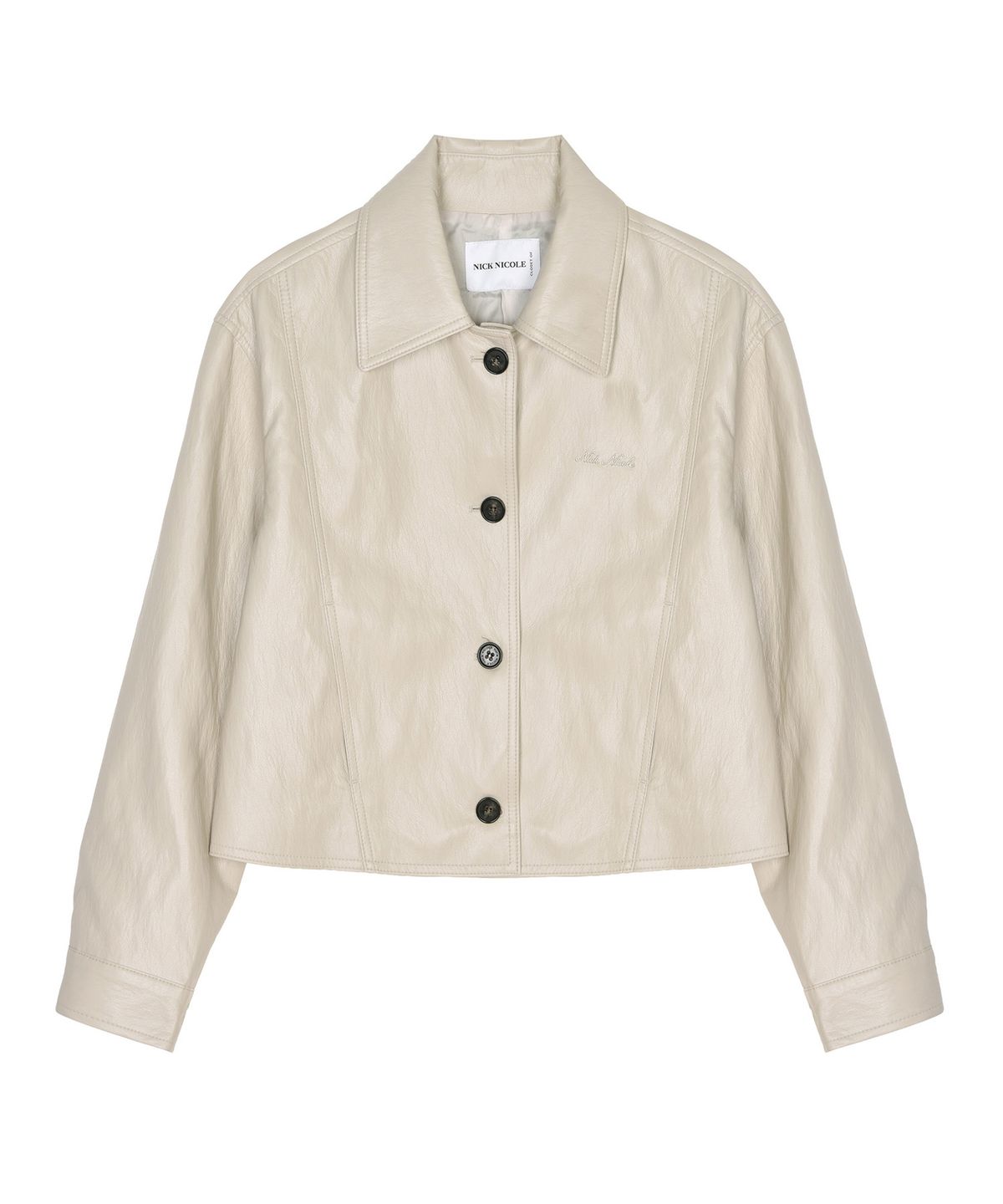 닉앤니콜(NICK&NICOLE) CUTING LINE LEATHER JACKET_CREAM