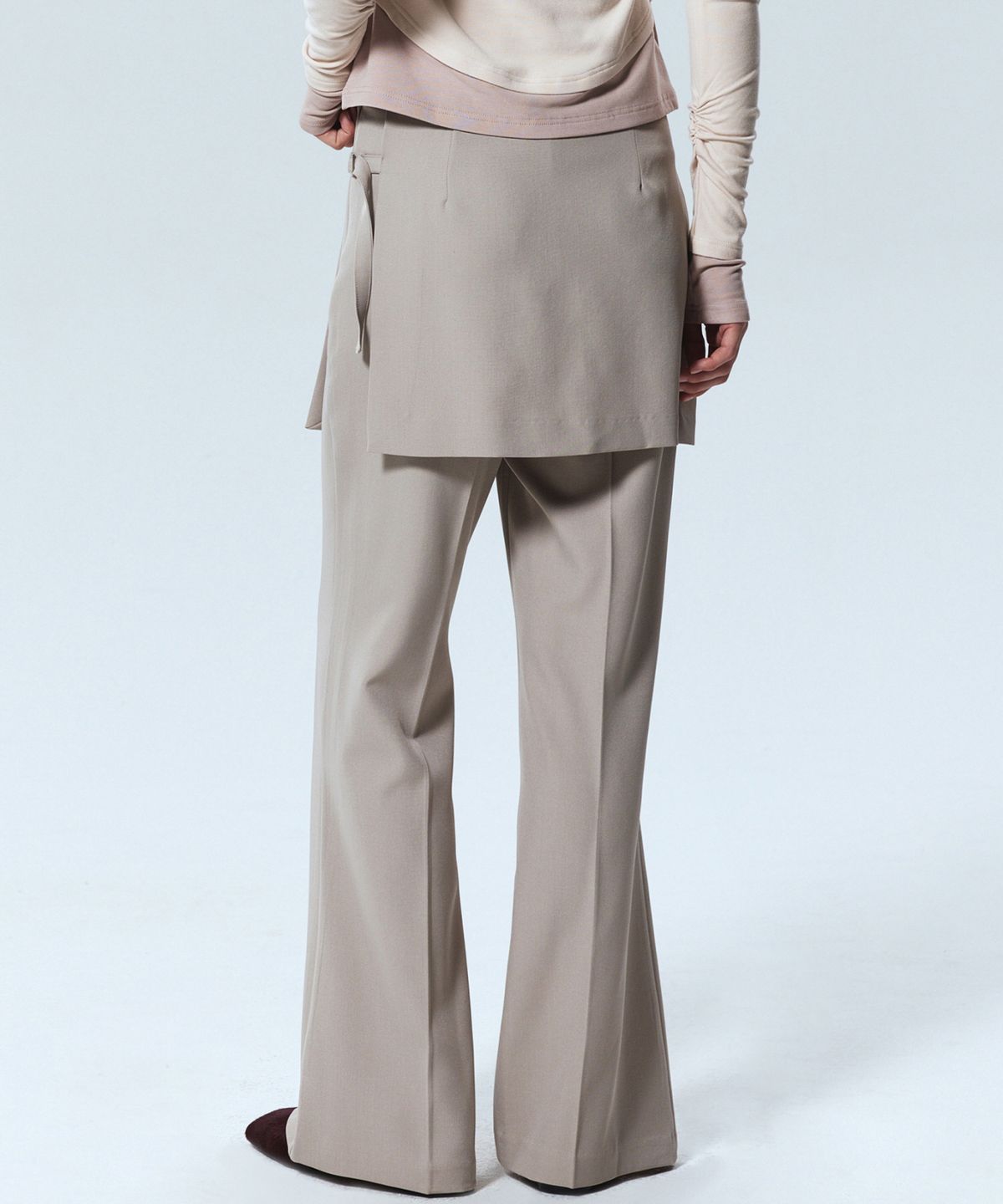 닉앤니콜(NICK&NICOLE) BOOTCUT LAYERED PANTSKIRT_BEIGE