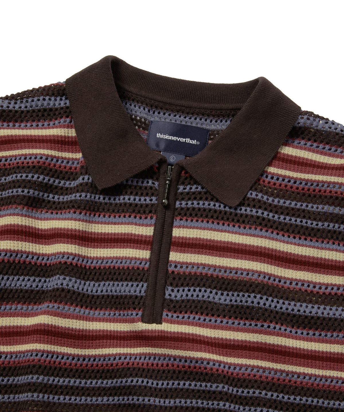디스이즈네버댓(THISISNEVERTHAT) Striped S/S Knit Polo Red