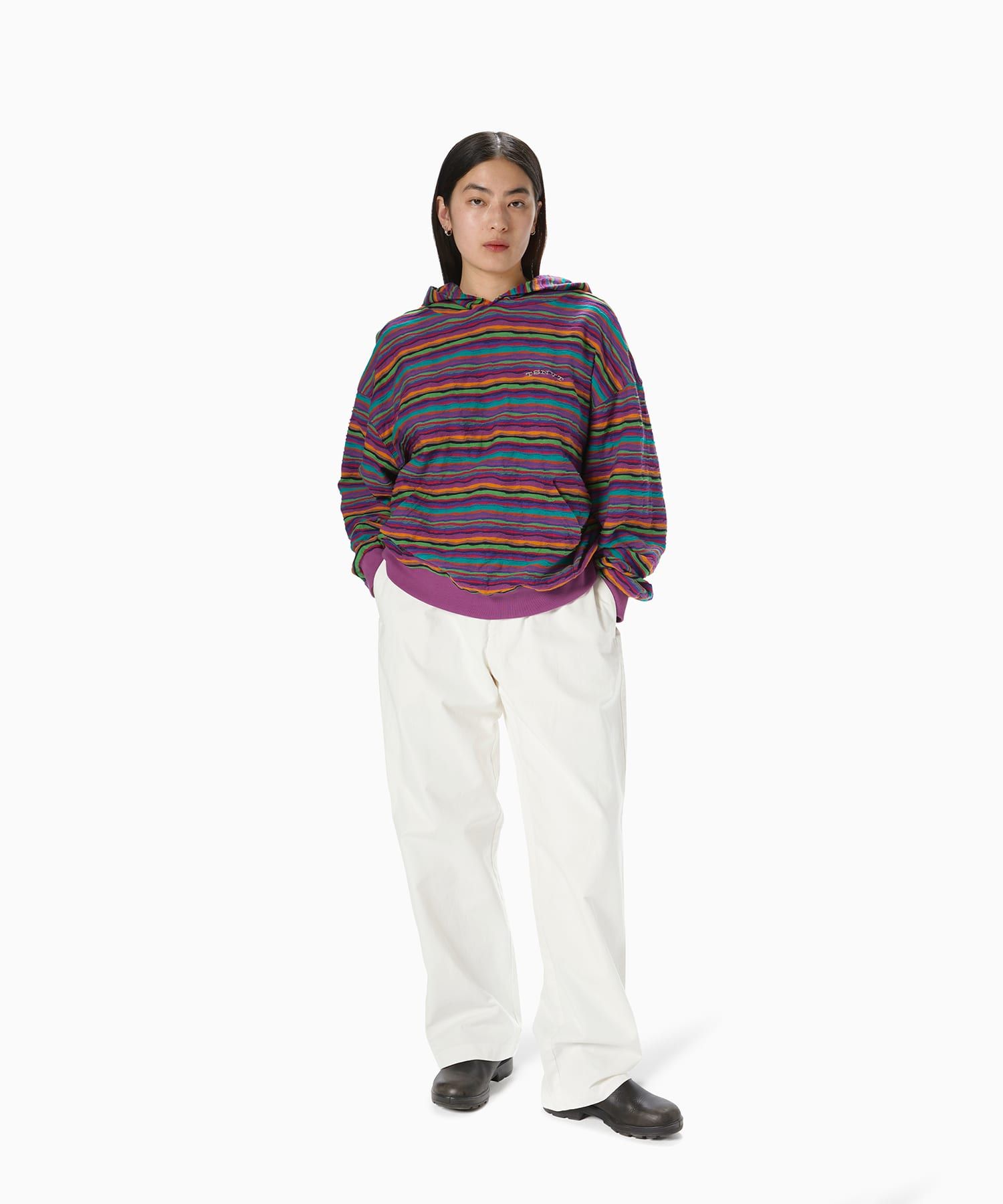 MUSINSA | thisisneverthat® Wave Jacquard Hoodie Violet