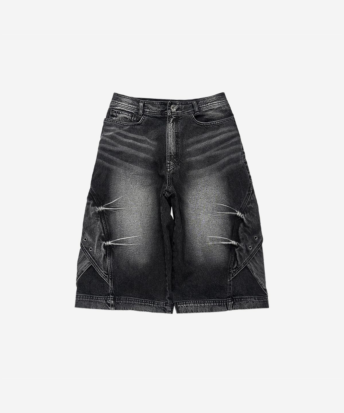 비엘알(BLR) Curved Cover Cargo Bermuda Washing Denim Pants